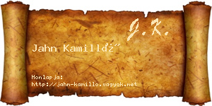 Jahn Kamilló névjegykártya